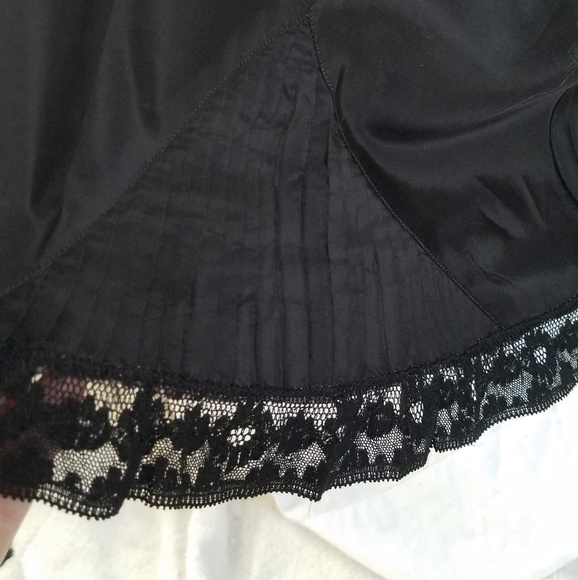Vintage Other - Vintage Black Floor Length Slip or Goth Skirt